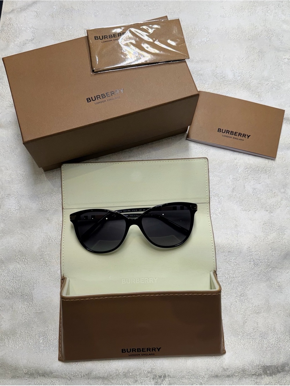 Burberry Black Women’s  Cat-Eye Sunglasses with Dark Lenses